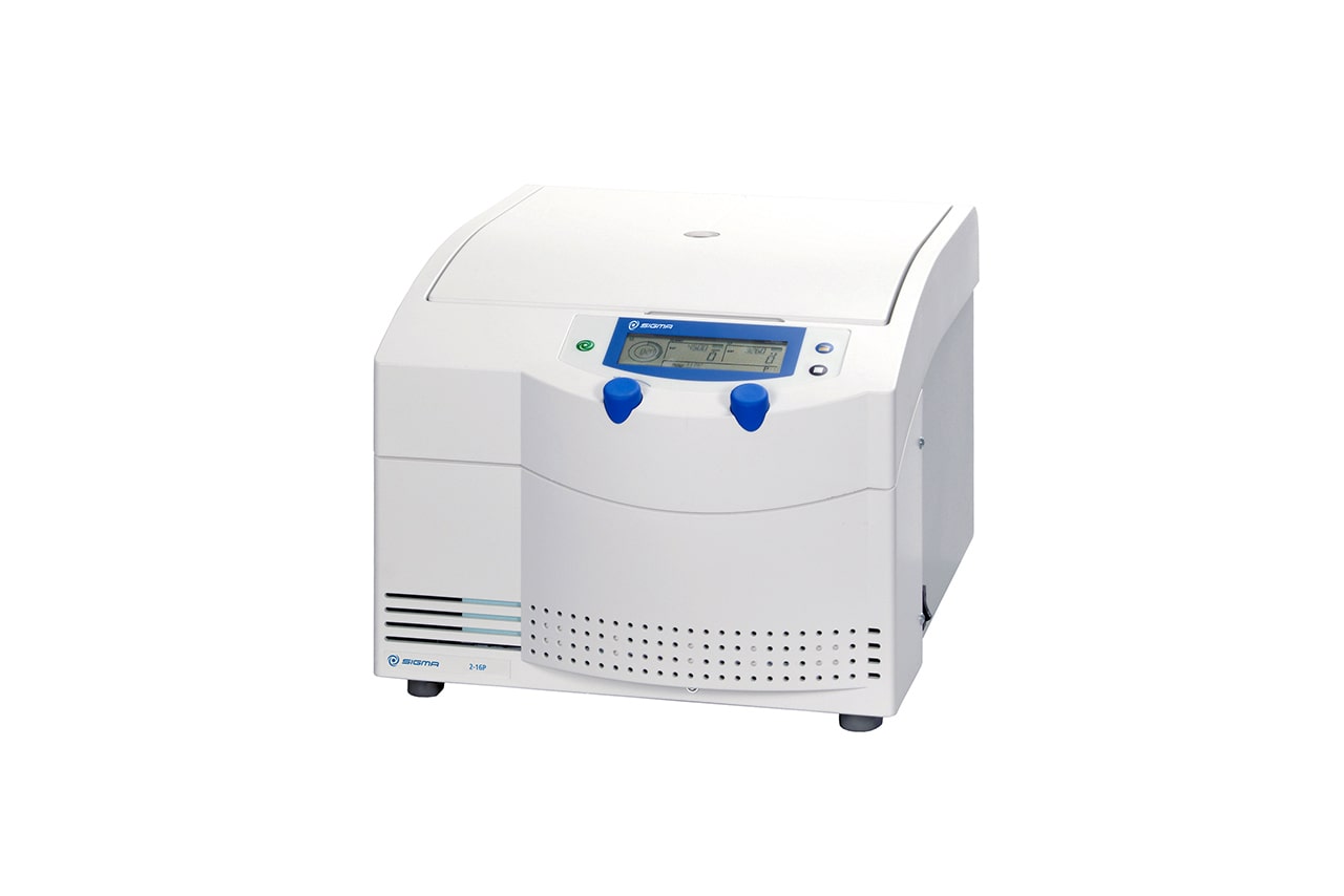 Unrefrigerated benchtop centrifuge Sigma 2‑16P Allpurpose centrifuge for versatile use